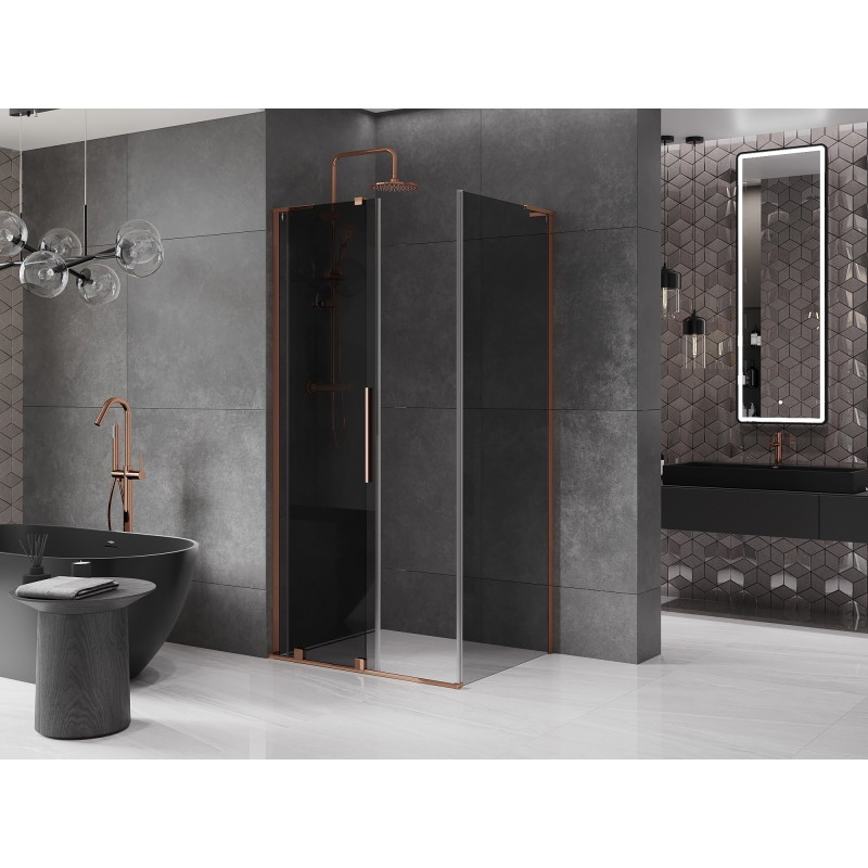 Mexen Velar L Schiebeduschkabine 110 x 85 cm, Graphit, Roségold - 871-110-085-43-60