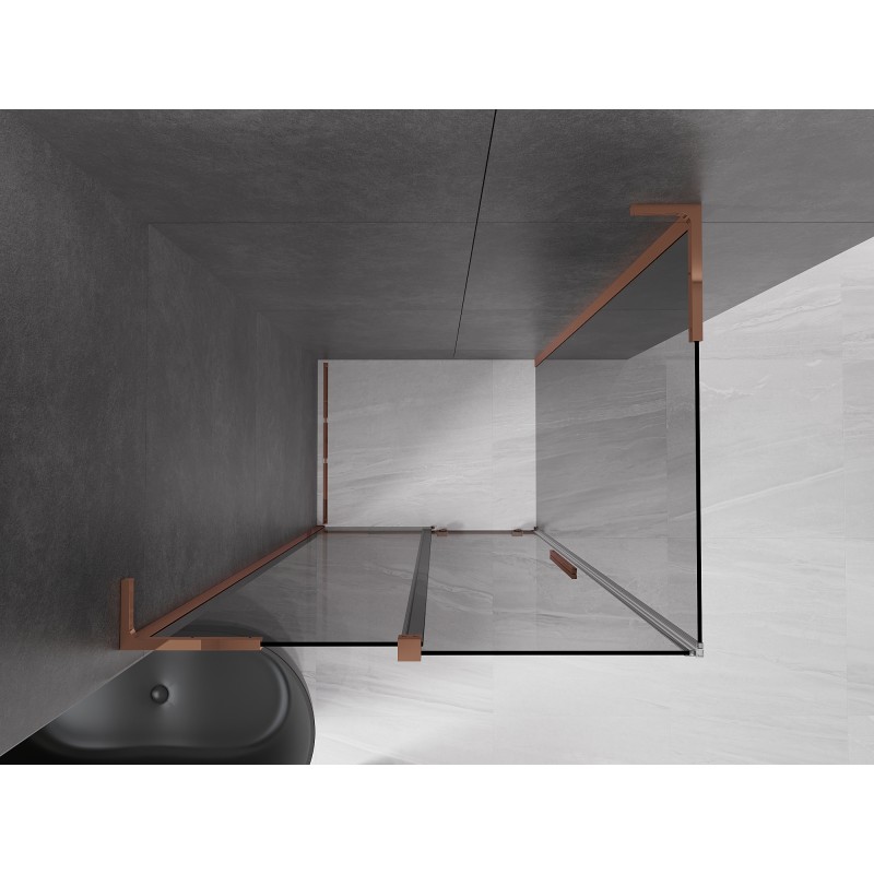Mexen Velar L Schiebeduschkabine 110 x 85 cm, grafit, roségold - 871-110-085-43-60