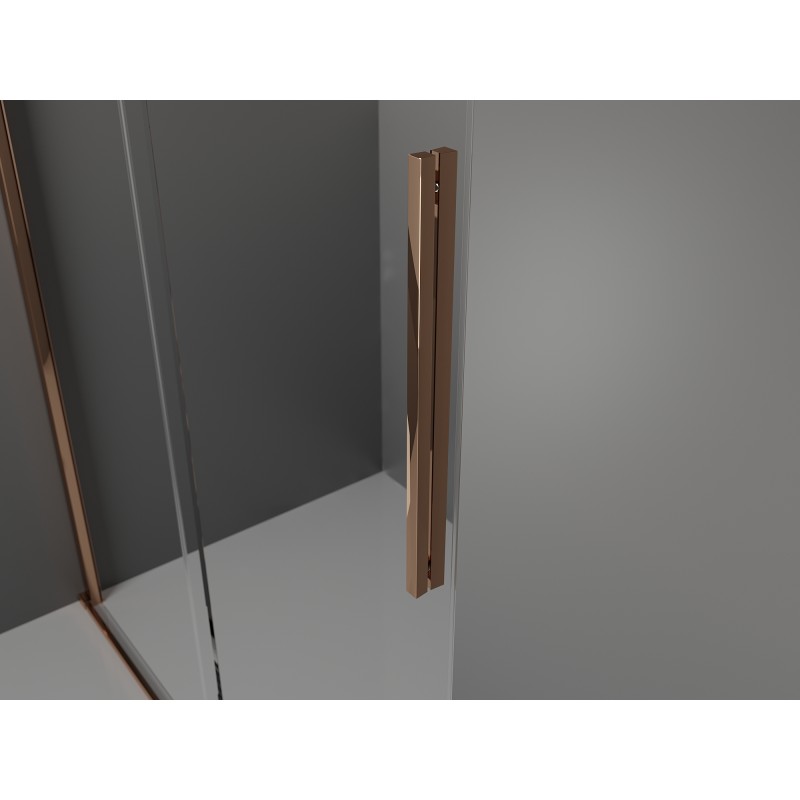 Mexen Velar L Duschkabine schiebbar 120 x 100 cm, Graphit, Roségold - 871-120-100-43-60