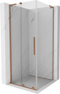 Mexen Velar L Duschkabine Schiebetür 90 x 90 cm, transparent, gebürstetes Kupfer - 871-090-090-03-65