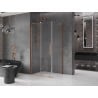 Mexen Velar L Duschkabine Schiebetür 90 x 80 cm, transparent, gebürstetes Kupfer - 871-090-080-03-65