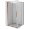 Mexen Velar L Schiebeduschkabine 90 x 100 cm, transparent, gebürstetes Kupfer - 871-090-100-03-65