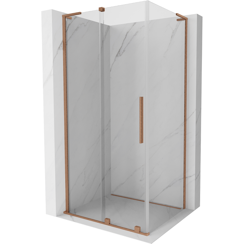 Mexen Velar L Duschkabine Schiebetür 110 x 70 cm, transparent, gebürstetes Kupfer - 871-110-070-03-65