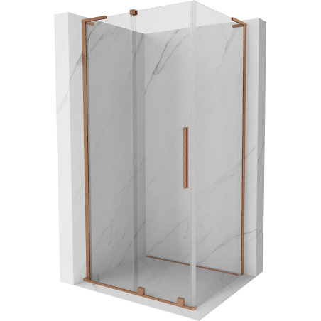 Mexen Velar L Duschkabine Schiebetür 110 x 80 cm, transparent, gebürstetes Kupfer - 871-110-080-03-65