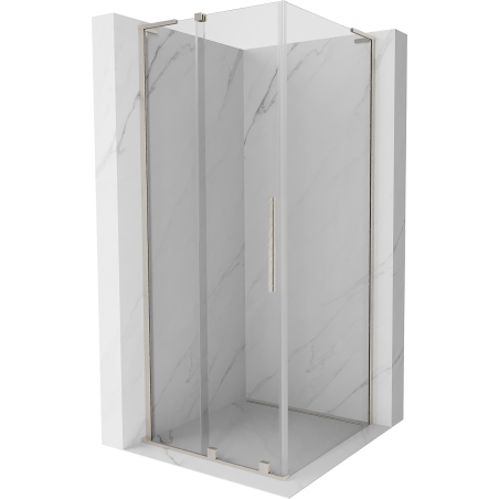 Mexen Velar L Duschkabine Schiebetür 120 x 120 cm, transparent, gebürsteter Nickel - 871-120-120-03-97