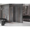 Mexen Velar L Schiebetür-Duschkabine 110 x 75 cm, transparent, gebürstetes Kupfer - 871-110-075-03-65