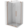 Mexen Velar L Schiebedusche 110 x 100 cm, transparent, gebürstetes Kupfer - 871-110-100-03-65