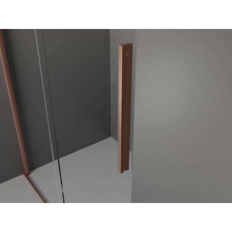Mexen Velar L Duschkabine Schiebetür 110 x 80 cm, transparent, gebürstetes Kupfer - 871-110-080-03-65