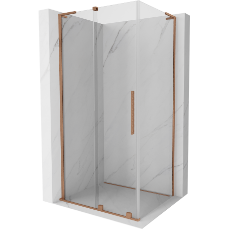 Mexen Velar L Duschkabine zum Schieben 120 x 70 cm, transparent, gebürstetes Kupfer - 871-120-070-03-65
