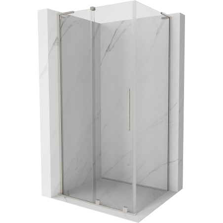 Mexen Velar L Duschkabine Schiebetür 90 x 110 cm, transparent, gebürstetes Nickel - 871-090-110-03-97