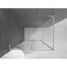 Mexen Velar L Duschkabine mit Schiebetür 90 x 80 cm, transparent, gebürstetes Nickel - 871-090-080-03-97