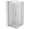 Mexen Velar L Schiebetür-Duschkabine 90 x 90 cm, Milchglas, gebürstetes Kupfer - 871-090-090-33-65