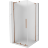 Mexen Velar L Schiebetür-Duschkabine 100 x 100 cm, mattiert, gebürstetes Kupfer - 871-100-100-33-65