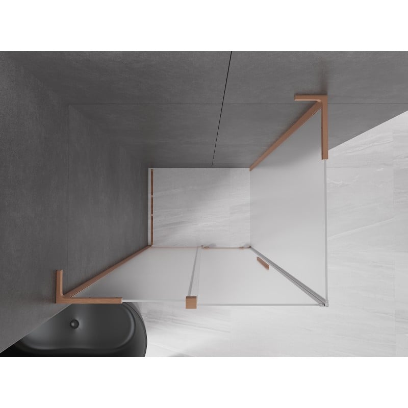 Mexen Velar L Duschkabine Schiebetür 100 x 85 cm, matt, gebürstetes Kupfer - 871-100-085-33-65