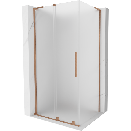 Mexen Velar L Duschkabine, Schiebetür, 110 x 90 cm, mattiert, gebürstetes Kupfer - 871-110-090-33-65