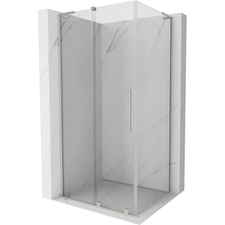 Mexen Velar L Duschkabine Schiebetür 110 x 85 cm, transparent, gebürsteter Nickel - 871-110-085-03-97