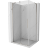 Mexen Velar L Duschkabine Schiebetür 110 x 85 cm, transparent, gebürsteter Nickel - 871-110-085-03-97