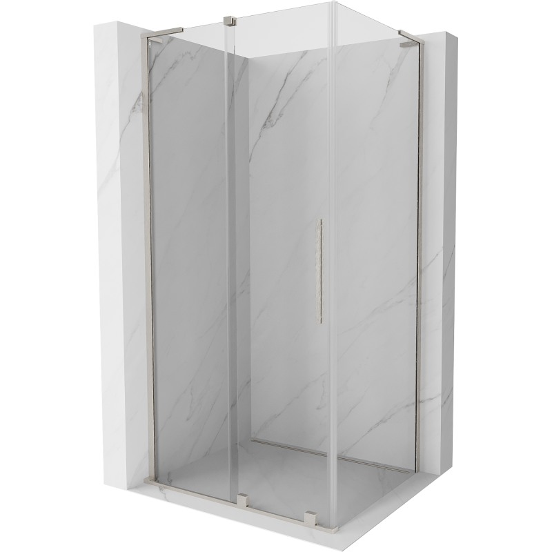 Mexen Velar L Schiebetür-Duschkabine 110 x 120 cm, transparent, gebürsteter Nickel - 871-110-120-03-97