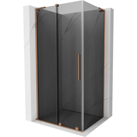 Mexen Velar L Duschkabine, Schiebetür, 110 x 75 cm, Grafit, Gebürstetes Kupfer - 871-110-075-43-65