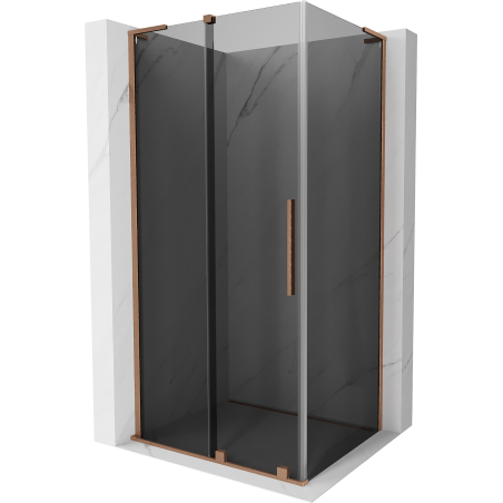 Mexen Velar L Duschkabine verschiebbar 120 x 80 cm, Graphit, gebürstetes Kupfer - 871-120-080-43-65