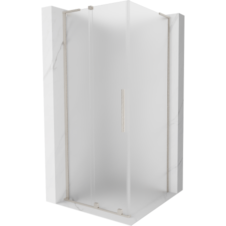 Mexen Velar L Duschkabine Schiebetür 110 x 110 cm, satiniert, gebürsteter Nickel - 871-110-110-33-97