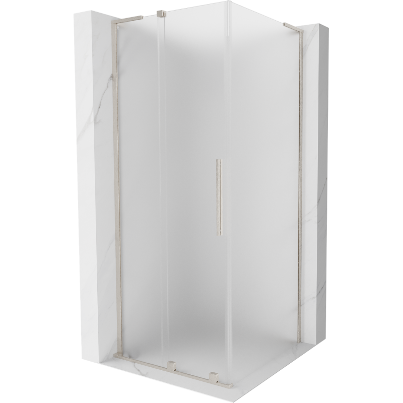 Mexen Velar L Schiebetür-Duschkabine 120 x 120 cm, gefrostet, gebürstetes Nickel - 871-120-120-33-97