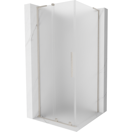 Mexen Velar L Schiebetür-Duschkabine 120 x 120 cm, gefrostet, gebürstetes Nickel - 871-120-120-33-97