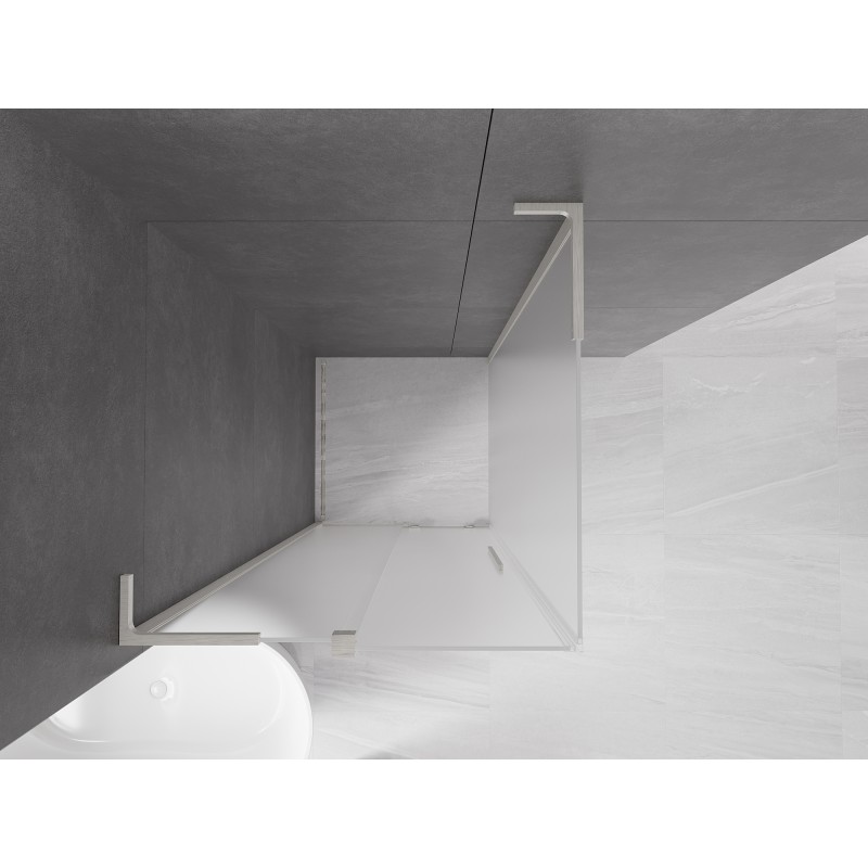 Mexen Velar L Duschkabine Schiebetür 110 x 110 cm, satiniert, gebürsteter Nickel - 871-110-110-33-97