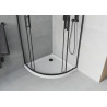 Mexen Rio Halbrunde Duschkabine 90 x 90 cm, transparent, schwarz + Flat Duschwanne, weiß - 863-090-090-70-00-4110B