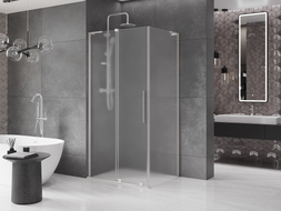 Mexen Velar L Duschkabine schiebbar 100 x 70 cm, matt, gebürsteter Nickel - 871-100-070-33-97