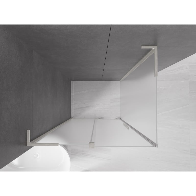Mexen Velar L Duschkabine zum Schieben 90 x 110 cm, Matt, Gebürsteter Nickel - 871-090-110-33-97