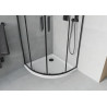 Mexen Rio Halbrunde Duschkabine 90 x 90 cm, transparent, schwarz + Flat Duschwanne, weiß - 863-090-090-70-00-4110B