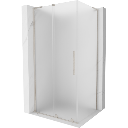 Mexen Velar L Duschkabine zum Schieben 110 x 70 cm, matt, gebürsteter Nickel - 871-110-070-33-97