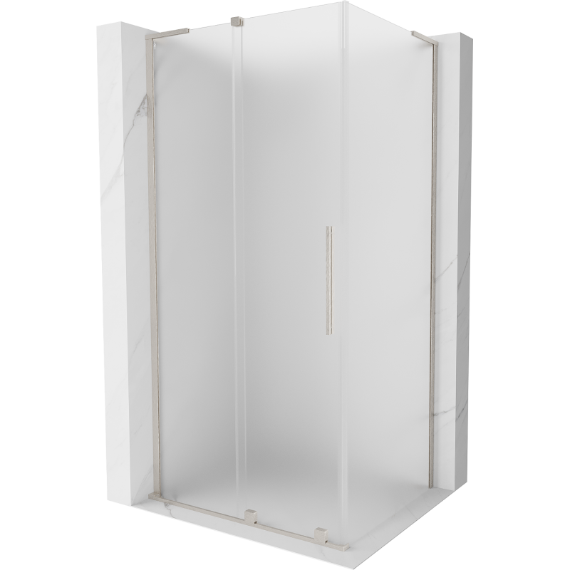 Mexen Velar L Duschkabine Schiebetür 110 x 85 cm, Mattglas, gebürstetes Nickel - 871-110-085-33-97