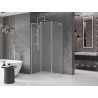 Mexen Velar L Duschkabine Schiebetür 110 x 85 cm, Mattglas, gebürstetes Nickel - 871-110-085-33-97