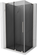 Mexen Velar L Duschkabine schiebbar 100 x 90 cm, Graphit, gebürsteter Nickel - 871-100-090-43-97