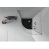 Mexen Rio Halbrunde Duschkabine 80 x 80 cm, Frost, Chrom + Duschwanne Flat, Schwarz - 863-080-080-01-30-4170