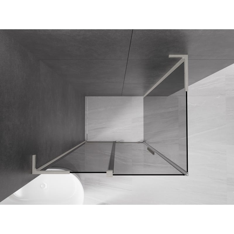 Mexen Velar L Schiebeduschkabine 110 x 75 cm, Grafit, gebürstetes Nickel - 871-110-075-43-97
