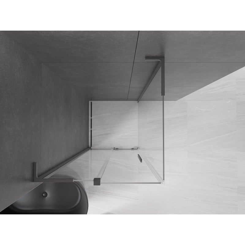 Mexen Velar L Duschkabine schiebbar 110 x 110 cm, transparent, Gun Metal - 871-110-110-03-95