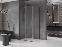 Mexen Velar L Duschkabine Schiebetür 90 x 70 cm, transparent, Gun Metal - 871-090-070-03-95