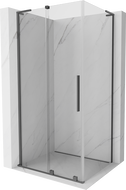 Mexen Velar L Duschkabine Schiebetür 90 x 100 cm, transparent, Gun Metal - 871-090-100-03-95