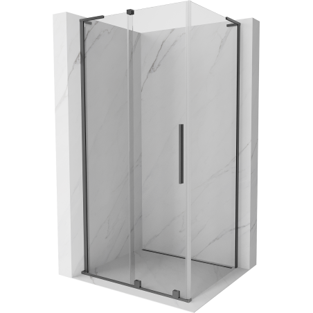 Mexen Velar L Duschkabine schiebbar 100 x 90 cm, transparent, Gun Metal - 871-100-090-03-95