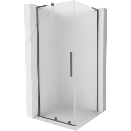 Mexen Velar L Schiebeduschkabine 120 x 120 cm, matt, Gun Metal - 871-120-120-33-95