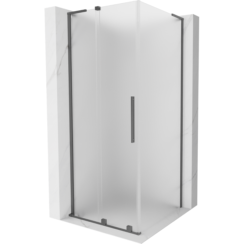 Mexen Velar L Duschkabine schiebbar 90 x 90 cm, matt, Gun Metal - 871-090-090-33-95