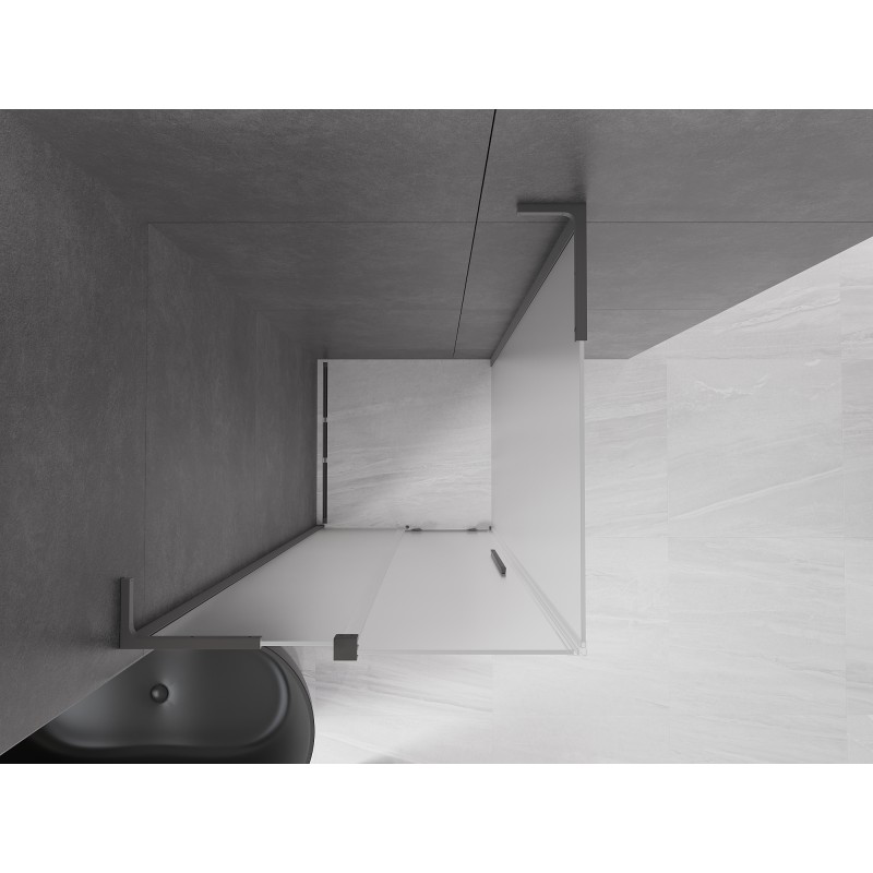 Mexen Velar L Duschkabine Schiebetür 100 x 100 cm, Matt, Gun Metal - 871-100-100-33-95