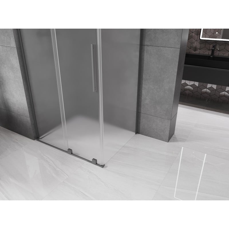 Mexen Velar L Duschkabine, verschiebbar, 90 x 110 cm, mattiert, Gun Metal - 871-090-110-33-95