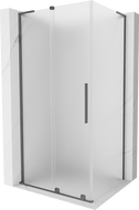 Mexen Velar L Duschkabine schiebbar 100 x 70 cm, Milchglas, Gun Metal - 871-100-070-33-95