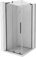 Mexen Velar L Duschkabine, 100 x 100 cm, transparent, gebürstetes Gun Gray - 871-100-100-03-66