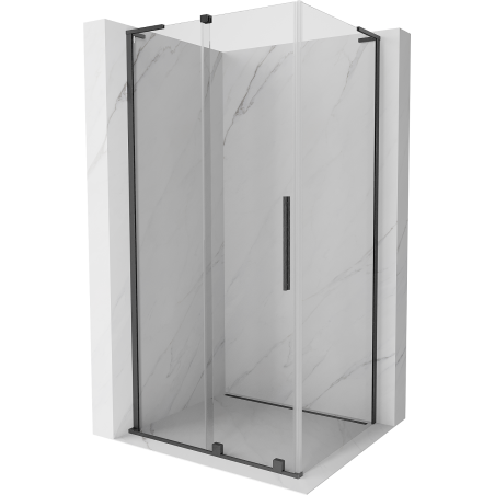 Mexen Velar L Duschkabine Schiebetür 90 x 70 cm, transparent, gun gray gebürstet - 871-090-070-03-66