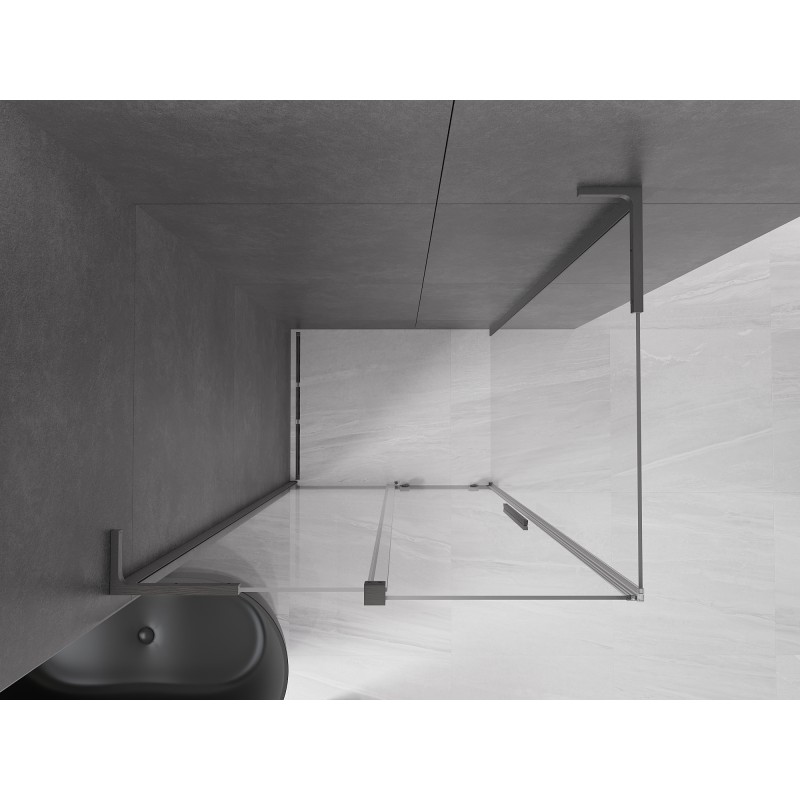 Mexen Velar L Schiebeduschkabine 110 x 70 cm, transparent, gebürstet gun grau - 871-110-070-03-66